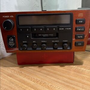 Vintage Car Stereo with Wood Finish